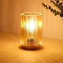 Mirasium Battery Operated Lamp, Cordless Table Lamp with Timer, Desk Bedside Lamps with LED Warm Light, Glass Small Table Lamp for Bedroom, Bathroom, Living Room, Home Decor  Amber