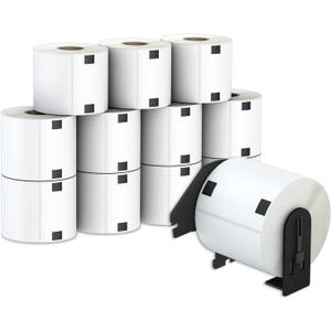 12 Rolls 3600 Pcs 2-3/7"x4 Shipping Name Badge Labels Replacement for Brother dk-1202, Misofuki 2.4"x3.9" 62mmx100mm Die-Cut Address Labels Used with Brother QL-700 QL-500 QL-810W Label Printer