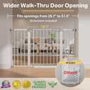Cumbor 29.751.5" Extra Wide Baby Gate for Stairs, Pressure-Mounted Dog Gates for Doorways & Hallways, Auto-Close Walk-Through, No-Trip Design, Child Proof Safety, Dog/Pet Gate for Indoor Use, Silver