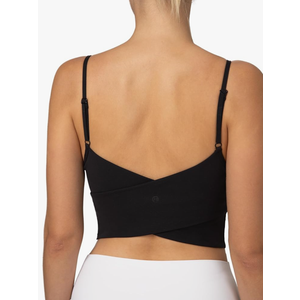 Colorfulkoala Women's Dreamlux Crop Tank Tops with Built in Bra Adjustable Spaghetti Strap Workout Yoga Camisole, M