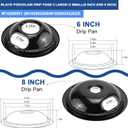 W10290350 W10290353 Porcelain Drip Pan Set & MP22YA Electric Range Burner Element Fit for W-hirlpool A-mana C-rosley Electric Range, 4 Pack Black Drip Pans & Stove Burners Replacement by Fetechmate