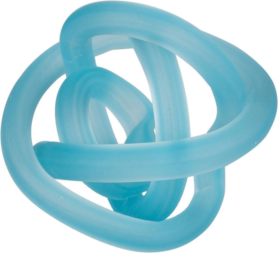 Beachcombers Coastal Life Teal Frosted Glass Knot Coastal Beach Ocean Decor Decoration Teal