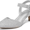 mysoft Women's Kitten Heels Pumps 2 Inch Low Heel Closed Toe Dress Shoes for Wedding Party Office Comfort Fit Medium Wide Width, 8