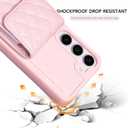 Wallet Case for Samsung Galaxy S23 5G with Long Crossbody Strap Card Holder Premium Grid PU Leather Magnetic Clasp Kickstand Shockproof Phone Cover for S 23 23S GS23 G5 SM-S911U 6.1 inch Pink