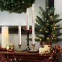 White Flameless Window Candles, Battery Operated Taper Candles, 6 Pcs Christmas LED Candlesticks, Acrylic Christmas Flickering Candlelights with Remote Timer H9.45