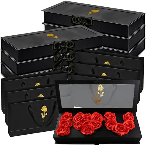 QAUYETM 6 Set I Love You Empty Box, Valentines Fillable I Heart U Letter-Shaped Thicker Flowers Gift Boxes for Valentine's Mothers Day Anniversary Birthday (Pink)