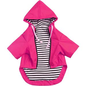 Dog Raincoat rain Jacket Raincoat Dogs Waterproof Small Medium Breeds Zip Closure Storage Pocket Harness Hole Pink XL