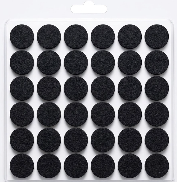 Ansible 60 PCS Felt Furniture Pads 1" for Hardwood Floors Felt Pads for Chair Leg Floor Protectors,Self-Adhesive Felt Pads Reduce Noise and Anti-Scratches,Black,Round