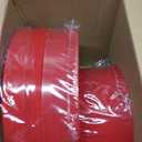 PULOTE 100PCS Red Plastic Plates Disposable Heavy Duty - Include 50 Dinner / 50 Dessert Plates for Party & Christmas