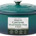 Larder & Vine Enameled Cast Iron 8 qt Dutch Oven Pot with Lid | Bread Baking | Compatible on All Cooktops & Oven Safe to 500 F | Great for Sourdough Bread | Bondi