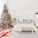 Green Christmas Tree 20x54 Body Pillow Cover, Preppy Christmas Decor, Merry and Bright Winter Xmas Holiday Long Body Pillowcase Hugging Pillow Covers for Adults Women Men Kids