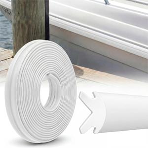 DaisyInner 50 ft White Vinyl Rub Rail Insert, 3/4 x 3/8 Inch Flexible Boat Rub Rail Replacement Marine Grade PVC Bumper Insert for Boats Kayaks Pontoons
