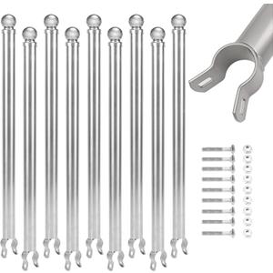 9 Pack Chain Link Fence Extension, 25" Fence Extension Height, Galvanized Post Extender for Dogs (1-3/8",Silver)