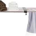 Hershii Expandable Closet Tension Shelf Rod Adjustable Metal Storage Rack Cabinet Organizer DIY Divider Separator Shelves for Wardrobe Cupboard Kitchen Bathroom, Black, 23.62-39.37 inches