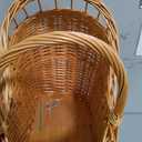 Woven Rattan Stroller Shaped Flower Basket, Vintage Wicker Baby Carriage Planter for Floral Arrangements, Baby Shower Wedding Party Decor, Photography Props, Floral Rustic Home Decor (Large Style B)
