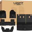 LASFIT Floor Mats & Trunk Mat with Backrest Mat for Honda Pilot 2023-2025, Split & One-Piece Foldable Seating All Weather TPE Floor Liners 1st & 2nd & 3rd Row & Cargo Mat with Seatback Mat, Black