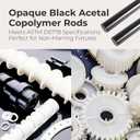 (2 Pack) Round Acetal Copolymer Rods - Standard Tolerance 2-Inch Diameter and 12-Inch Length Opaque Black Acetal Copolymer Rods Meets ASTM D6778 Specifications Perfect for Non-Marring Fixtures