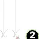 mDesign Modern Metal Long Easy Reach Over-The-Door 4 Prong Hook to Hang Coats, Jackets, Robes, Hoodies, Clothing, Scarves, Leashes, Purses, Hats, Towels, 24" Tall, 2 Pack - White