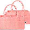 Mr. Pen- Baby Diaper Caddy Organizer, 2 Pack, Pink, Baby Caddy Organizer with Handle, Compact Size, Collapsible & Portable