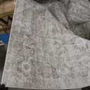 Washable Living Room Area Rug: 9'x12' Large Distressed Vintage Boho Non Slip Soft Faux Wool Rug for Bedside, Kitchen, Farmhouse, Nursery, Playroom, Dining Room, Bedroom