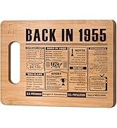 70th Birthday Gifts for Women Men,70 Year Old Birthday Gifts Woman Man,70 Years Gifts for Dad Mom Grandparents Wedding Anniversary, Back In 1955 70s Birthday Decorations Engraved Bamboo Cutting Board