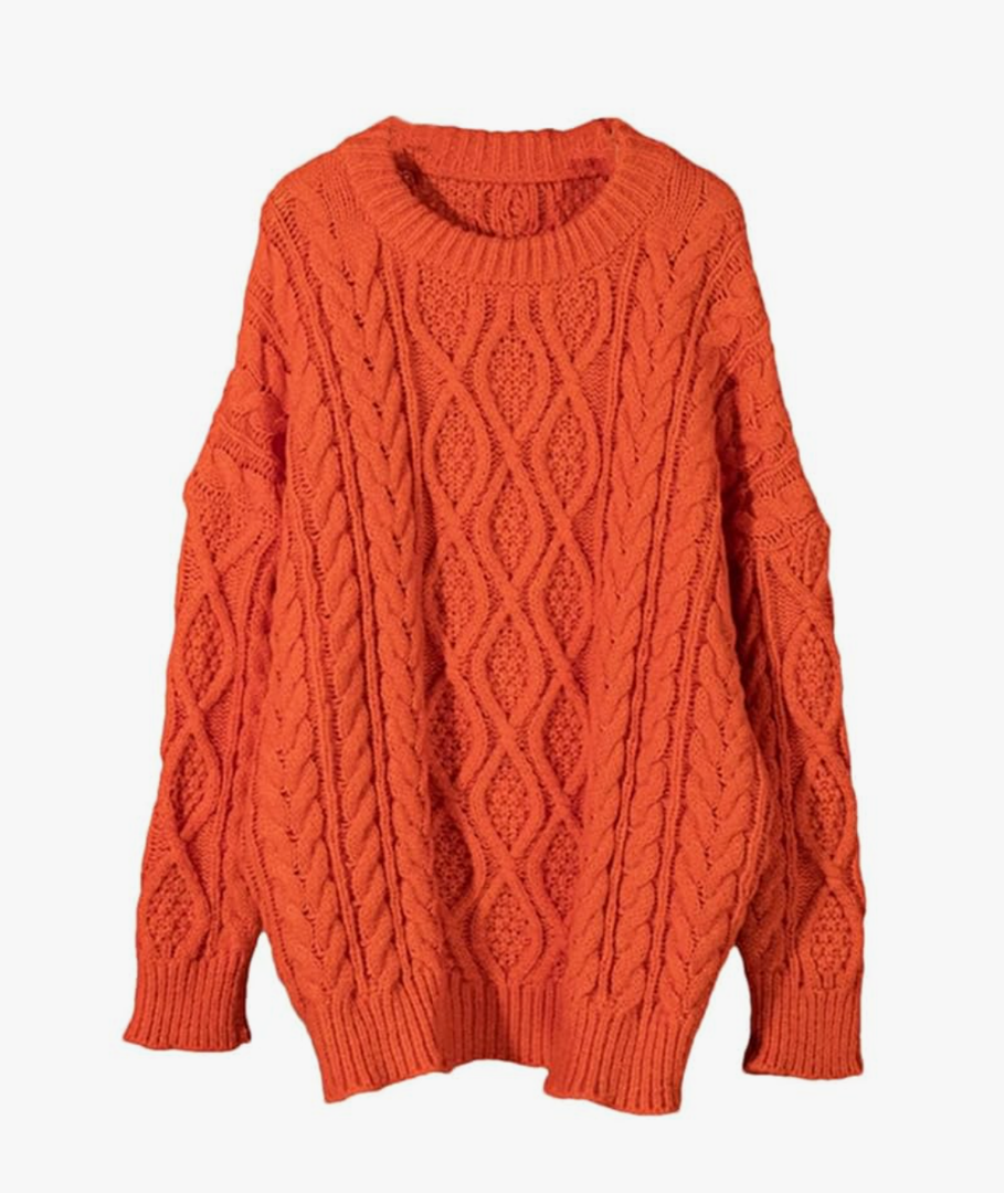 Women's Pullovers Oversized Knitted Sweaters Tops, L