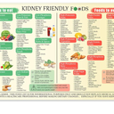 Pormipone Kidney Friendly Food List Chart Canvas Poster,List of Low-potassium Foods Wall Art for Kitchen Living Room Dining Room Home Decoration
