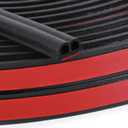 98.4 Feet Universal Self Adhesive Weather Seal Strip, 51/100 x 1/5 Inch Thick, Car Door & Window Weatherstrip with Soundproof Engine Cover