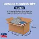 BOX USA Moving Boxes 15"L x 10"W x 6"H (25-Pack) Small - Corrugated Cardboard Box for Shipping, Mailing, Packing, Packaging and Storage