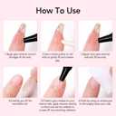 Curvlife Newly Upgraded Quick Drying 10g Semi Solid Nail Glue with 10ml Remover for Press On Nails Tips No Need for UV Lamp Long Lasting Fake Acrylic Nails Kit Glue Gel