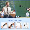 Wireless Microphone Headset Double Professional: Cordless Mic Head for Two People, Heads Handheld Mics 2 in 1- USB-C Rechargeable - 1/4'' and 1/8'' Plug for PA System, Voice Amplifier,Teaching,Fitness