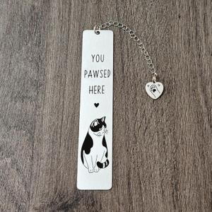 Cat Metal Bookmark, Cute Book Marks for Reading Women, Kids, Men, Book Lovers, Friends - Durable & Rustproof Book Accessories, Cat Lovers Gift (Bicolor Cat-6)