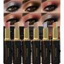 6 Pcs Glitter Eye Shadow Stick Shimmer Eye Shadow Set with Two-Color Gradient and Waterproof Eyeshadow Pen for Long Lasting Eye Makeup Gift