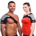 Rotator Cuff Shoulder Brace for Pain Relief & Support - Adjustable Arm Sling Immobilizer for Torn Rotator Cuff, Shoulder Injury, Post-Surgery Recovery - Compression Support Sleeve for Men & Women (S-M)