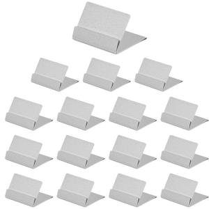 Urban Deco Table Card Holder Metal Place Card Holders Steel Card Holders for Photos, Food Signs, Memo Notes, Weddings, Restaurants, Birthday (Silver 16PK)
