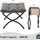 15"(H) Folding Ottoman, Foldable Footrest Stool, Portable Small Foot Stool for Couch, Collapsible Foot Rest Ottoman for Sofa, Accent Padded Ottomans for Living Room, Bedroom, Dark Grey