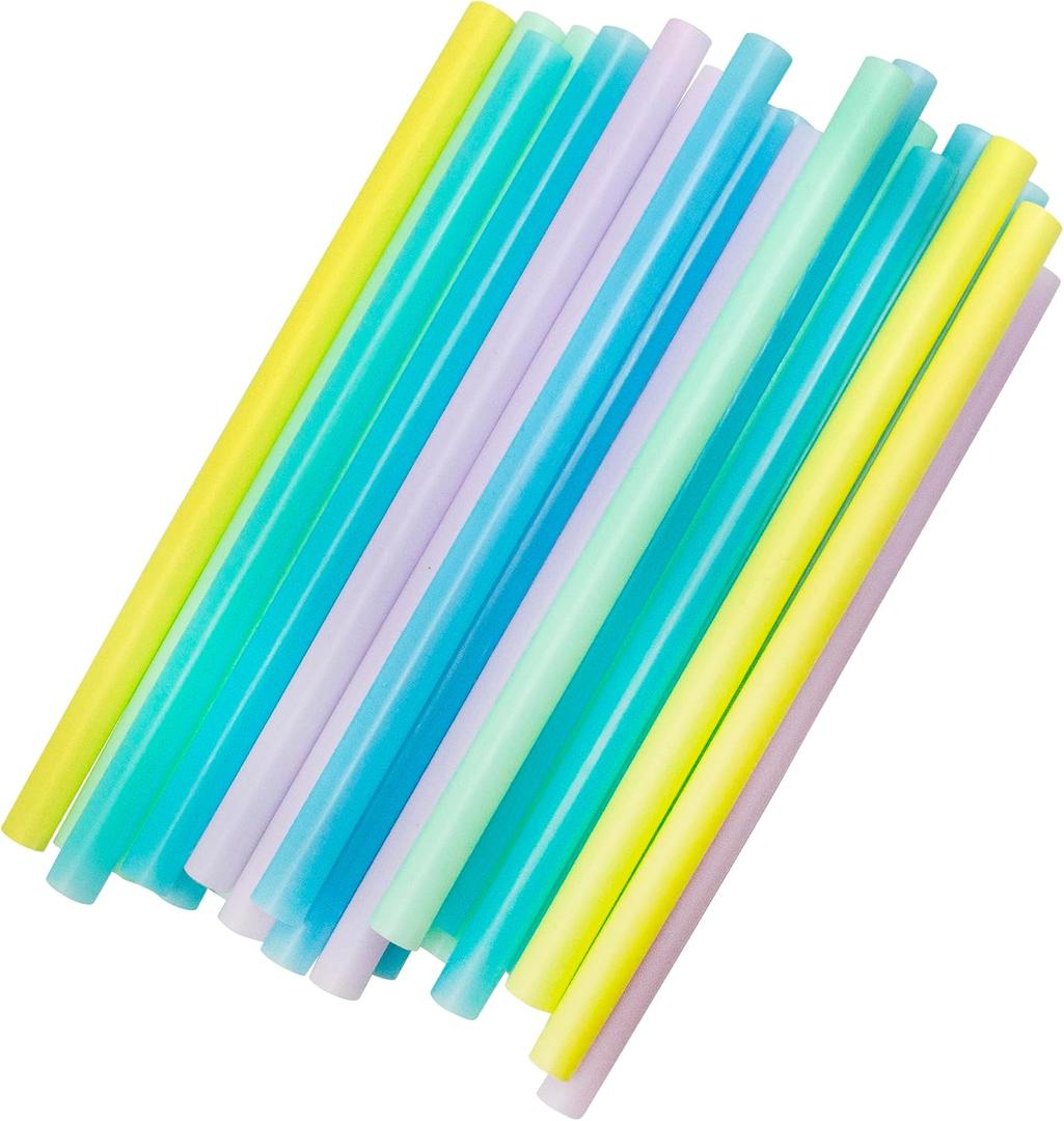 Disposable Plastic Jumbo Straws: 25 Count per pack, Colorful Plastic Straws for Milkshakes, Smoothies, and more (0.43" wide)