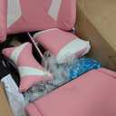 Pink Gaming Chair High-Back Office Chair Ergonomic Video Game Chairs Height Adjustable Reclining Computer Chair with Lumbar Support Armrest Headrest Swivel Chair Game Chair for Adult Teen - Pink