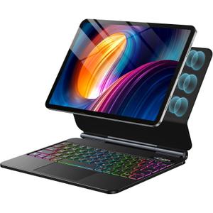 Wenlaty for iPad Air 11 inch Case with Keyboard (M3/M2) 2025/2024, for iPad Pro 11 inch M5/M4 (6/5/4/3/2/1st Gen) & iPad Air 5th/4th Gen 10.9 inch Magic Keyboard Case with Multi-Touch Trackpad, Black