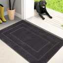 PURRUGS Dirt Trapping Door Mat 20" x 31.5", Non-Slip/Skid Machine Washable Entryway Rug, Dog Doormat, Super Absorbent Welcome Mat for Muddy Wet Shoes and Paws, Charcoal