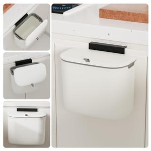 1.9 Gallon Kitchen Compost Bin Hanging Small Can with Lid Under Sink Dual Installation & Triple-Seal Technology, Odorless Kitchen/Bathroom/Office Can for Home, RV