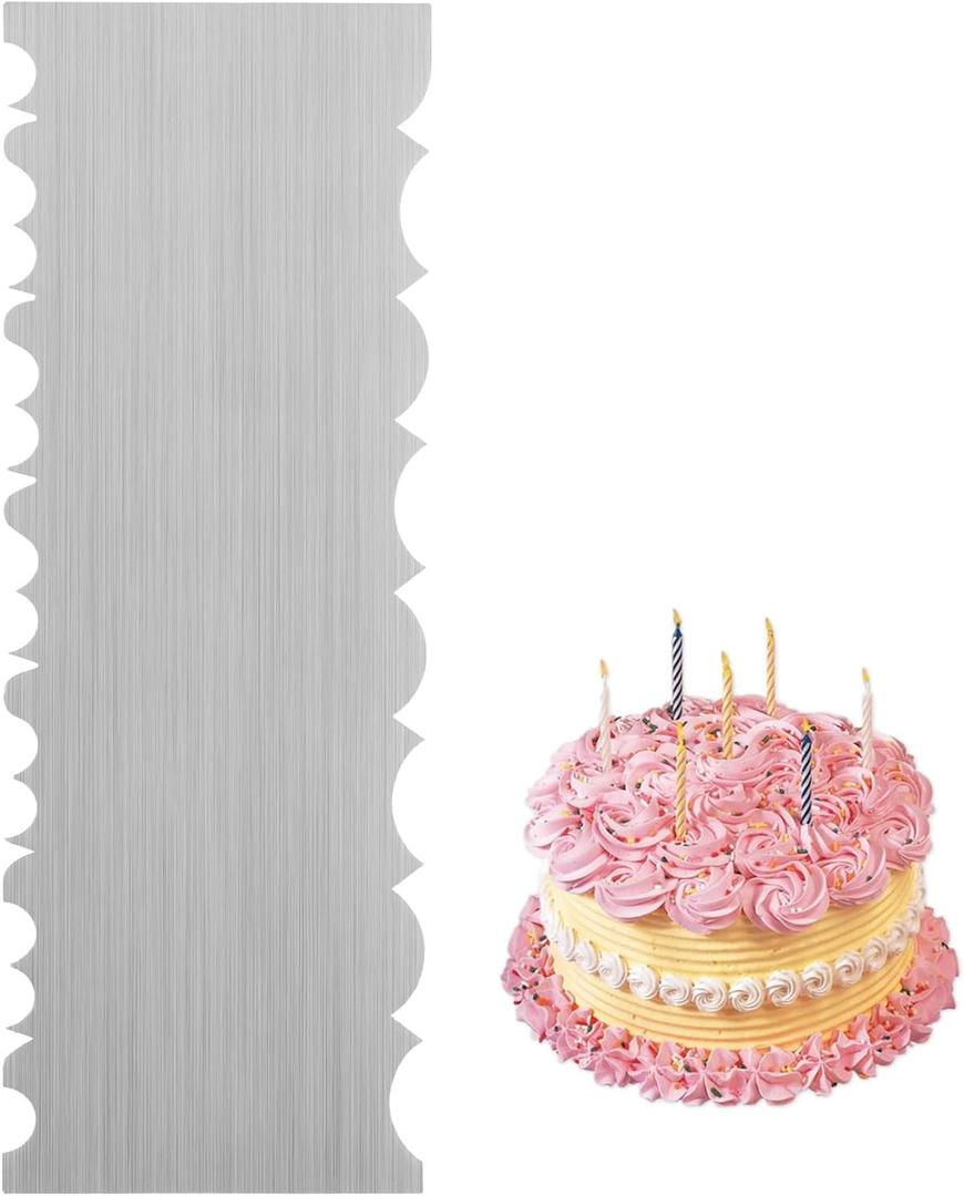 Cake Scrape, 8.6in/22cm Stainless Steel Cake Scraper Smoother Reusable Lightweight Cakes Smoother For Icing Mousse Butter Cream Cakes