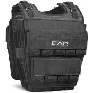 CAP Barbell Adjustable Weighted Vest | 120 lbs | Heavy-Duty Workout Vest with Removable Iron Weights for Strength Training, Cardio, Running, and Calisthenics
