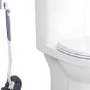 Modern Curved Toilet Brush with Wall Mount, White Handle with Gray Bristles, Long-Handled Design for Deep Cleaning, No-Stain Bathroom Cleaning Cleaning BrushSoft Fur Toilet BrushPlastic Material