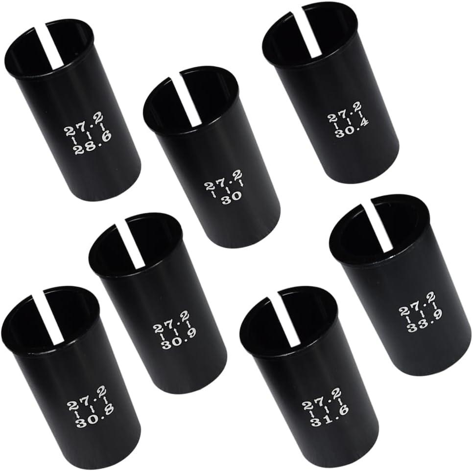 Set of 7 Sizes Bike Seat Post Adapter Shim Seat Post Adapter Bicycle Seat Tube Conversion Sleeve 27.2mm to 28.6/30/30.4/30.8/30.9/31.6/33.9mm 60mm Aluminum Alloy for Road Mountain Bike MTB