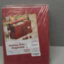 ZOBER Large Christmas Ornament Storage Box - Stores 80 3" Ornaments, With Dividers - With Large Compartment for Figurines, and Accessories, Durable Christmas Containers Holder (Red, 80-3" Ornaments)