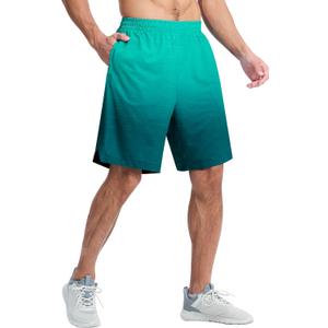 EZRUN Men's 9" Quick Dry Basketball Workout Shorts with Zip Pockets