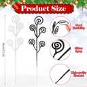 Riceshoot 50 Pcs Christmas Tree Picks and Sprays Artificial Glitter Stem Ornaments Curly Decorative Sticks for Vases Tall Candy Christmas Tree Twigs for Wedding Holiday Party Decoration(Black,White)