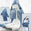Shark Blanket Super Soft Flannel Wearable Shark Onesie Hoodie, Warm Cozy Sleeping Bag Animal Costume Pajamas (Medium)
