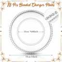 Zopeal 18 PCS Clear Charger Plates with Beaded Rim 13 Inch Plastic Round Charger Plates Bulk for Dinner Home Kitchen Wedding Party Tabletop(Silver)